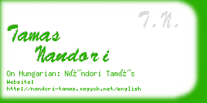 tamas nandori business card